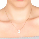 Zodiac Star Sign Pendant Necklace Silver Gemini